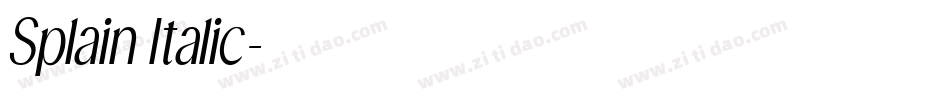 Splain Italic字体转换